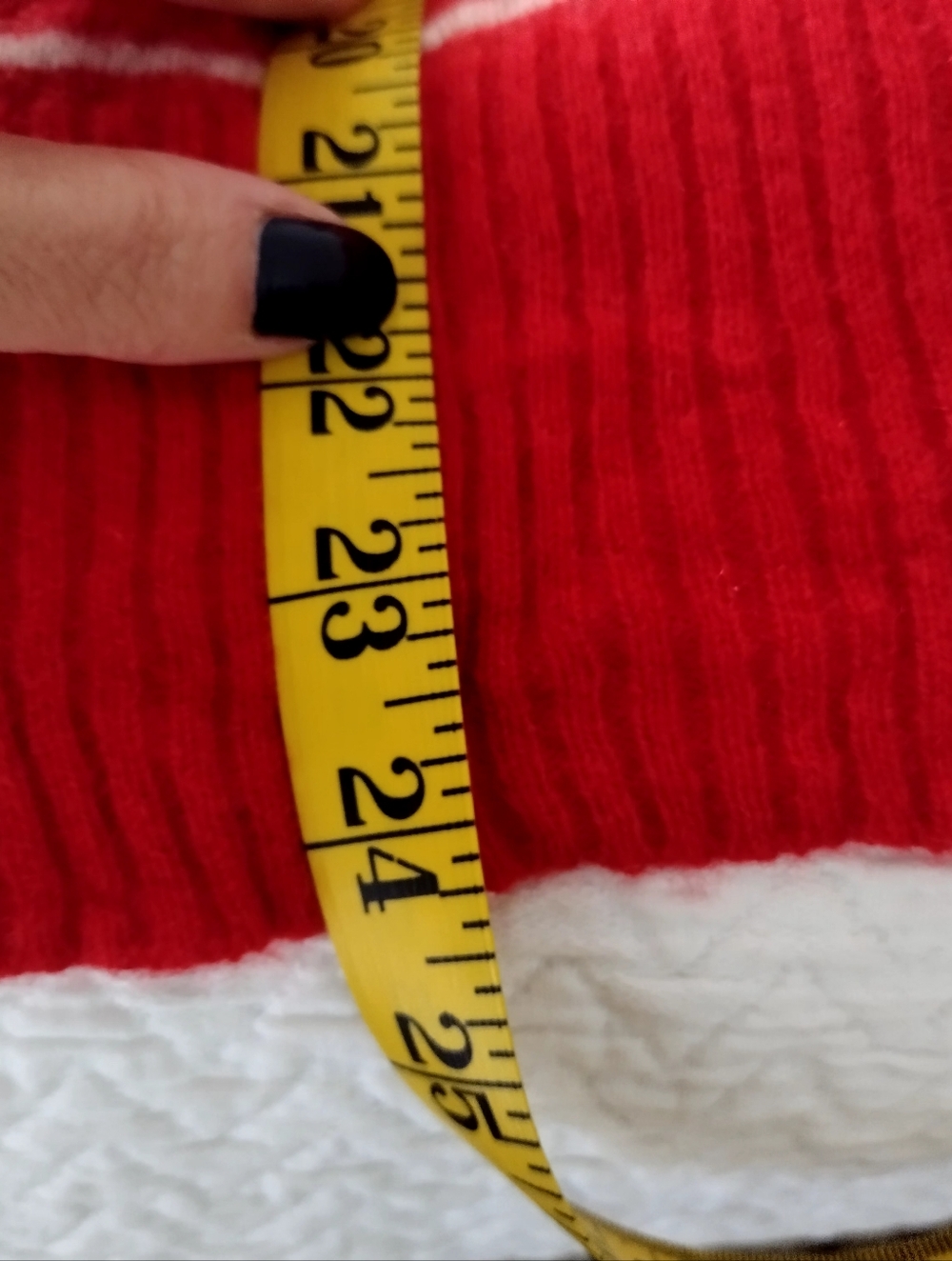 Vineyard Vines Red Lofty Cashmere V Neck Striped Sweater Sz L - Picture 8 of 8